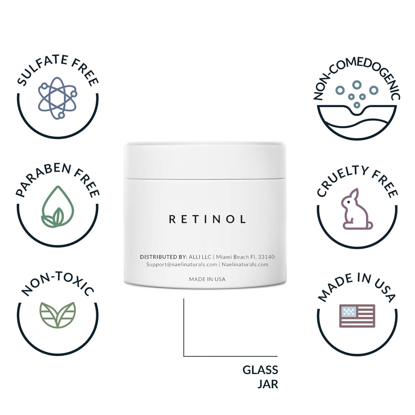 Retinoid Cream - 4.25% Retinol Night Moisturizer for Face & Neck with Collagen, Peptides & Hyaluronic Acid - Anti Aging Wrinkle Cream, Improves Skin Tone & Texture, 3.4 oz