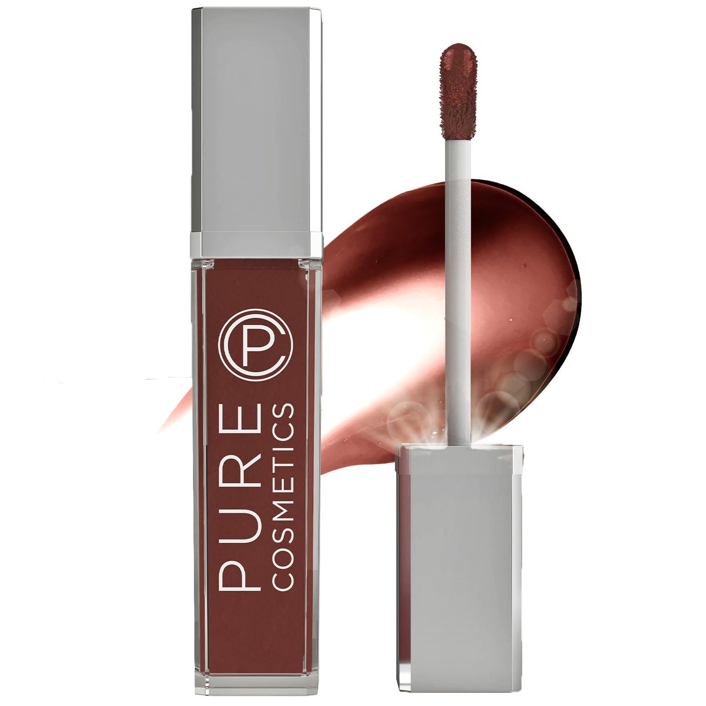 Pure Cosmetics Pure Illumination Lip Gloss - LED-lit Applicator w/Side Mirror - Non-Sticky, Moisturizing & Hydrating Lip Glosses - Soothes & Protects Dry Chapped Lips (Down To Earth)