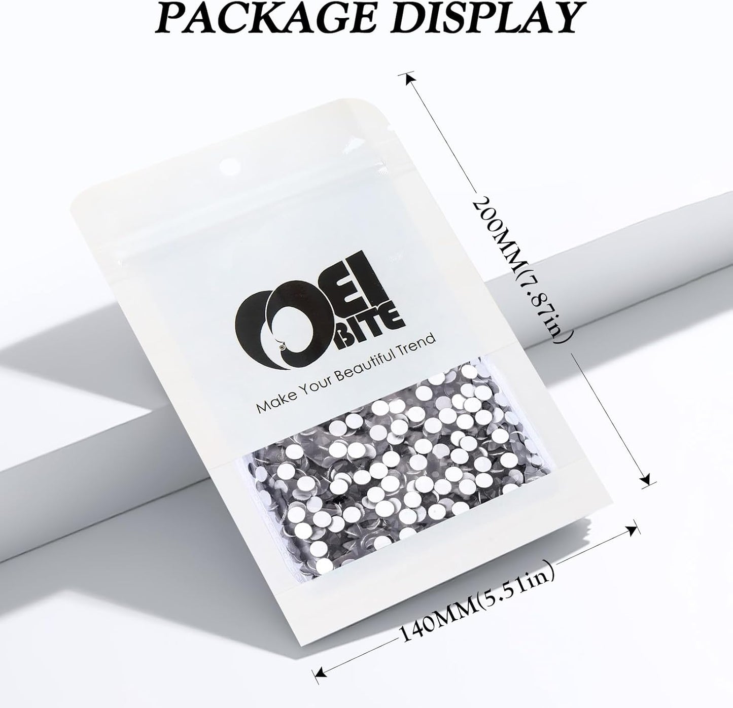 Black Flatback Rhinestones, Glass Rhinestones for Nail Art and Craft, Glue Fix, Loose Crystal Gemstones(Black, SS34, 576pcs, 7.1-7.3mm)