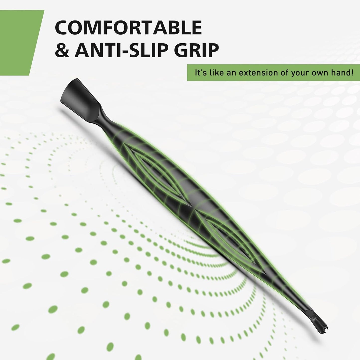 BALUCA 2-in-1 Cuticle Pusher & Trimmer with Fork – Professional Stainless Steel Nail Cuticle Remover Tool for Pain-Free Manicure & Pedicure – Durable Metal Cuticle Nippers and Scraper, Black