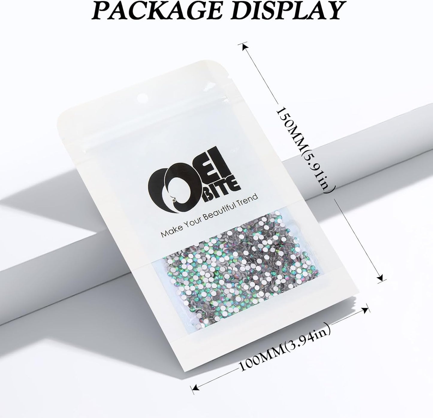 Green Volcano Flatback Rhinestones, Glass Rhinestones for Nail Art and Craft, Glue Fix, Loose Crystal Gemstones(Green Volcano, SS8, 2880pcs, 2.3-2.5mm)