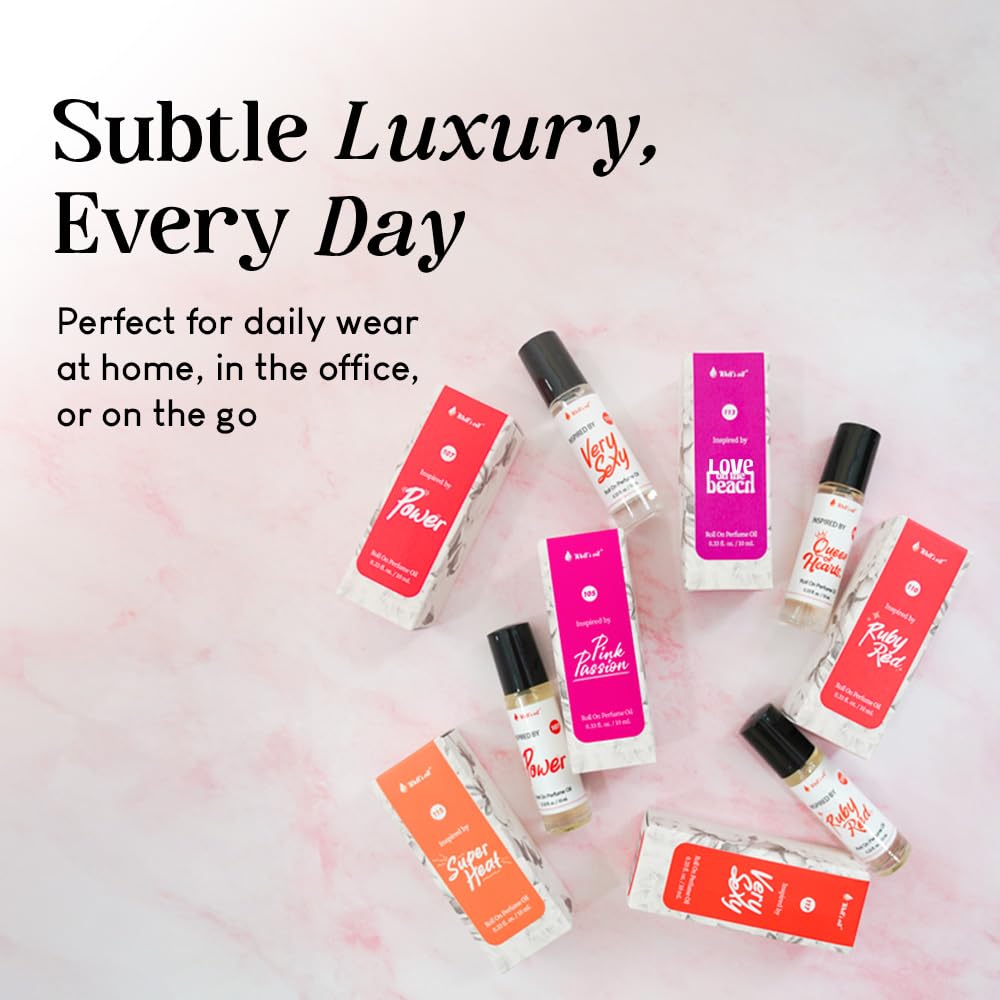 Well's Oil Roll-On Perfume Oil (Pink Fri) | Fruity & Floral Notes | Long-Lasting | Paraben-Free | 0.33 Fl Oz / 10 ml