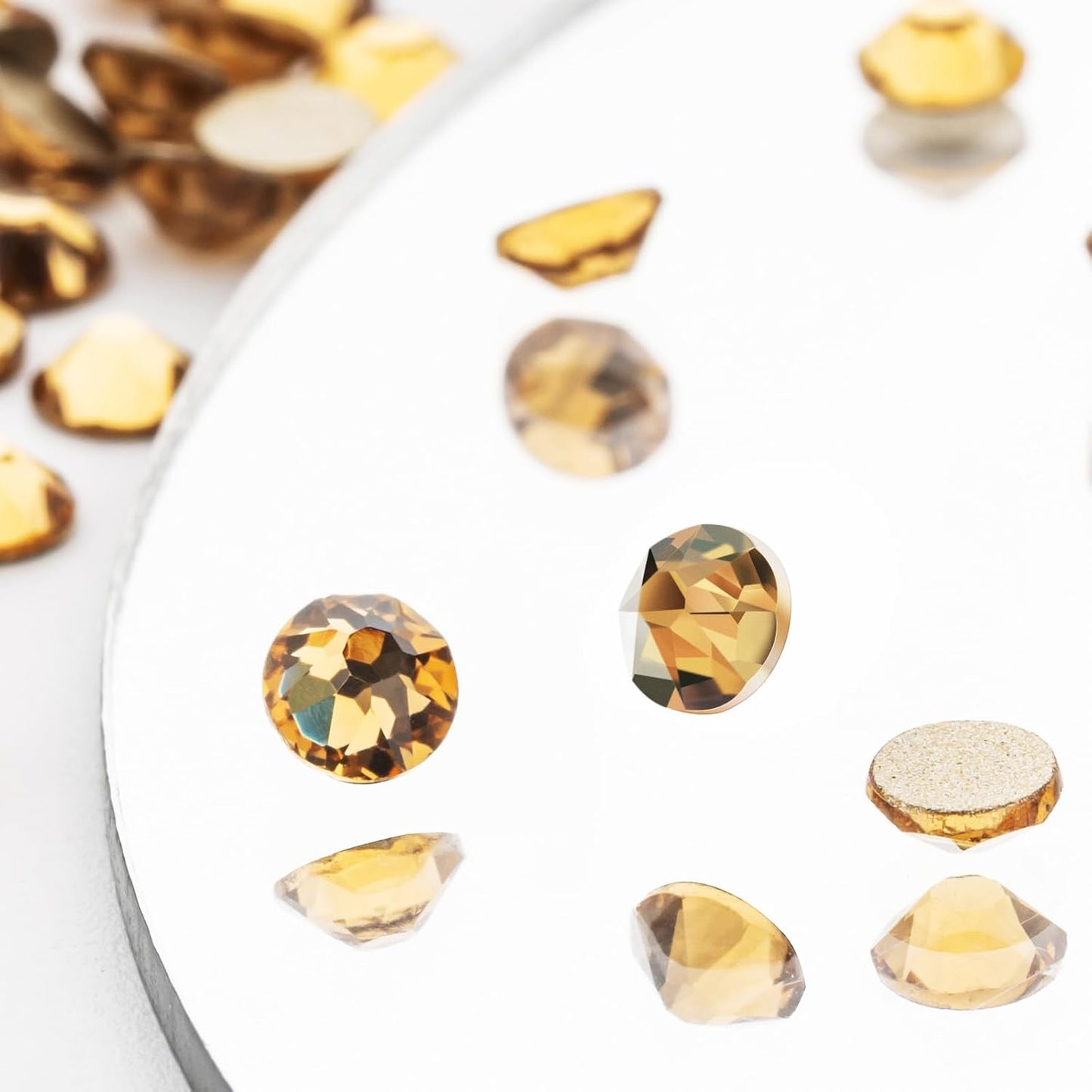 Novani Topaz Rhinestones 1440pcs Flat Back Round Rhinestone Style 2088 Sparkly Crystal Gemstones for Nail Art and Crafting SS20,4.6-4.8mm