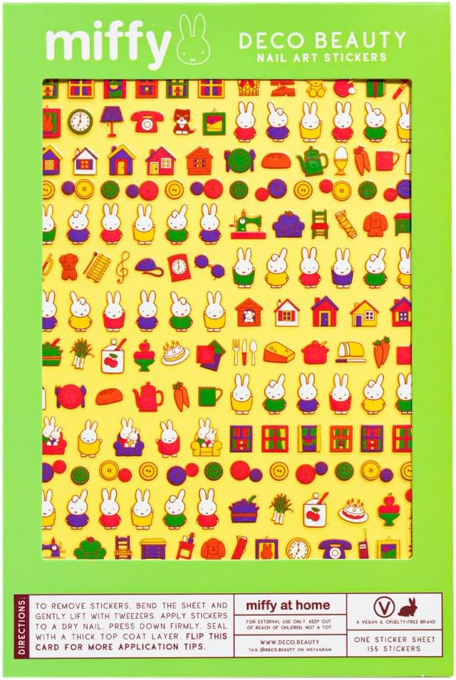 Miffy at Home Nail Stickers - Lightweight & Easy-to-Apply Nail Art with Trendy Design - Durable & Long-Lasting Nail Stickers for Women, Ideal for DIY Manicures & Salon-Quality Nails