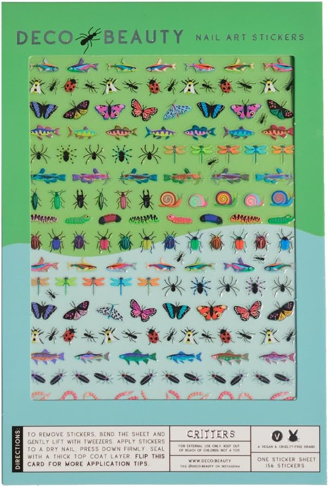 Critters Nail Stickers - Lightweight & Easy-to-Apply Nail Art with Cute & Trendy Designs - Durable & Long-Lasting Nail Stickers for Women, Ideal for DIY Manicures