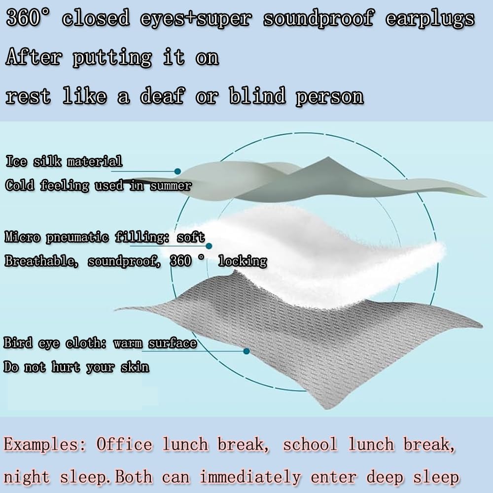 Silk Eye Sleep Mask for Sleeping Women Men, Blackout Blindfold Eye Mask+soundproof Ear Plugs, Rest Like A Deaf or Blind Person,Earplugs Cooling Satin Mask for Travel Night Best Sleep Mask (Purple)