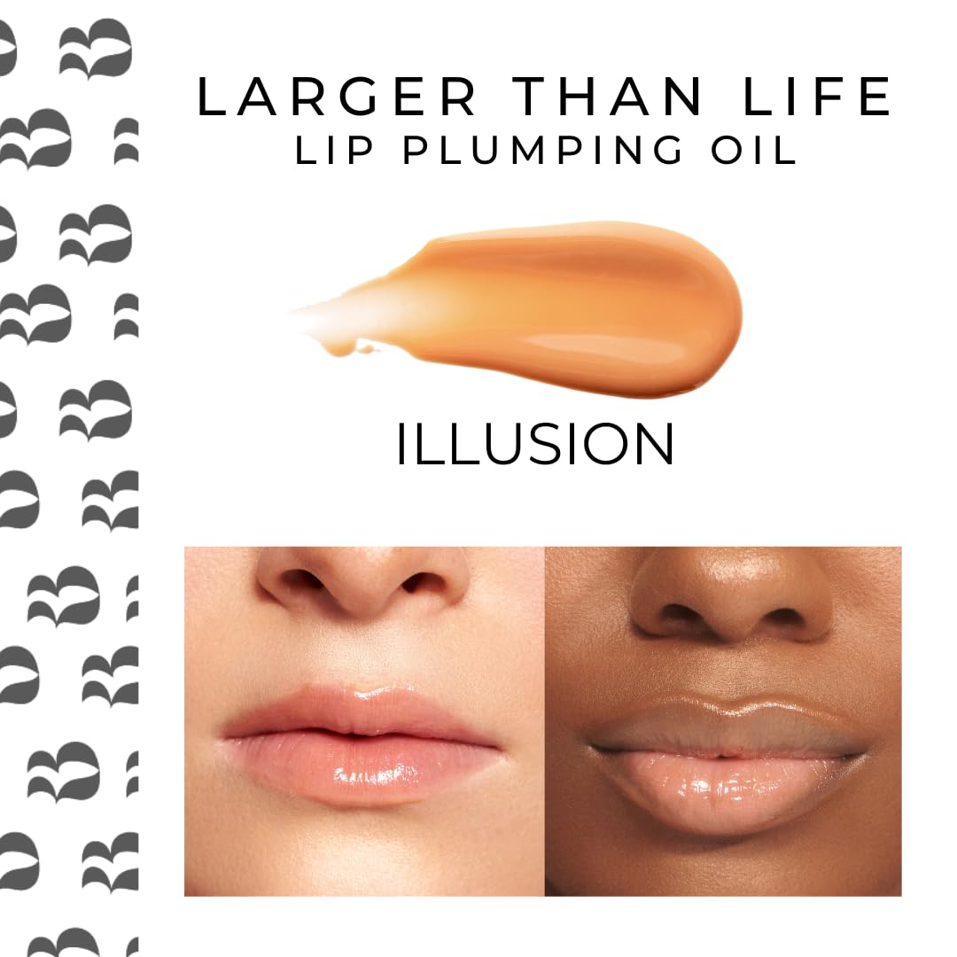 Rinna Beauty Larger Than Life Lip Plumping Oil - Illusion - Moisturizes & Hydrates Lips - Natural Plumping Over Time - Vegan, Cruelty-Free, & Paraben-Free 0.3 Fl Oz