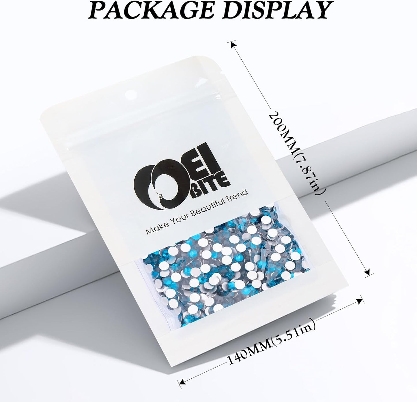 Malachite Blue Flatback Rhinestones, Glass Rhinestones for Nail Art and Craft, Glue Fix, Loose Crystal Gemstones(Malachite Blue, SS20, 2880pcs, 4.6-4.8mm)