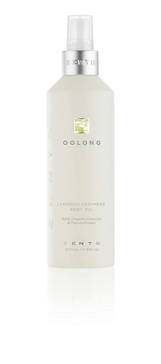 Zents Luminous Cashmere Body Oil (Oolong Fragrance) | Moisturizing Body Oil with Vitamin E & Organic Coconut Oil | Softens & Smooths Skin | 8 fl oz