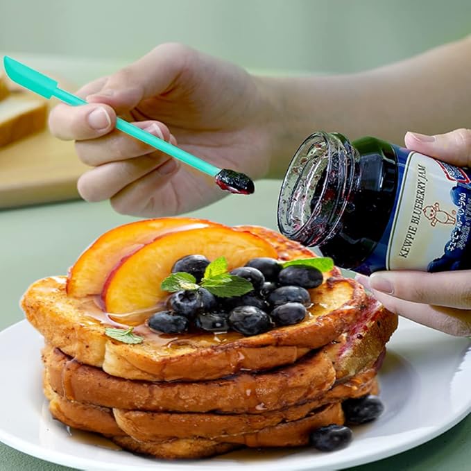 Silicone Spatula Set (6Pcs) - Mini Scraper Tool for Beauty & Food （Reach Every Last Drop - Multi-Size Spatulas for Makeup Jars, Lotion Bottles & Kitchen Containers）