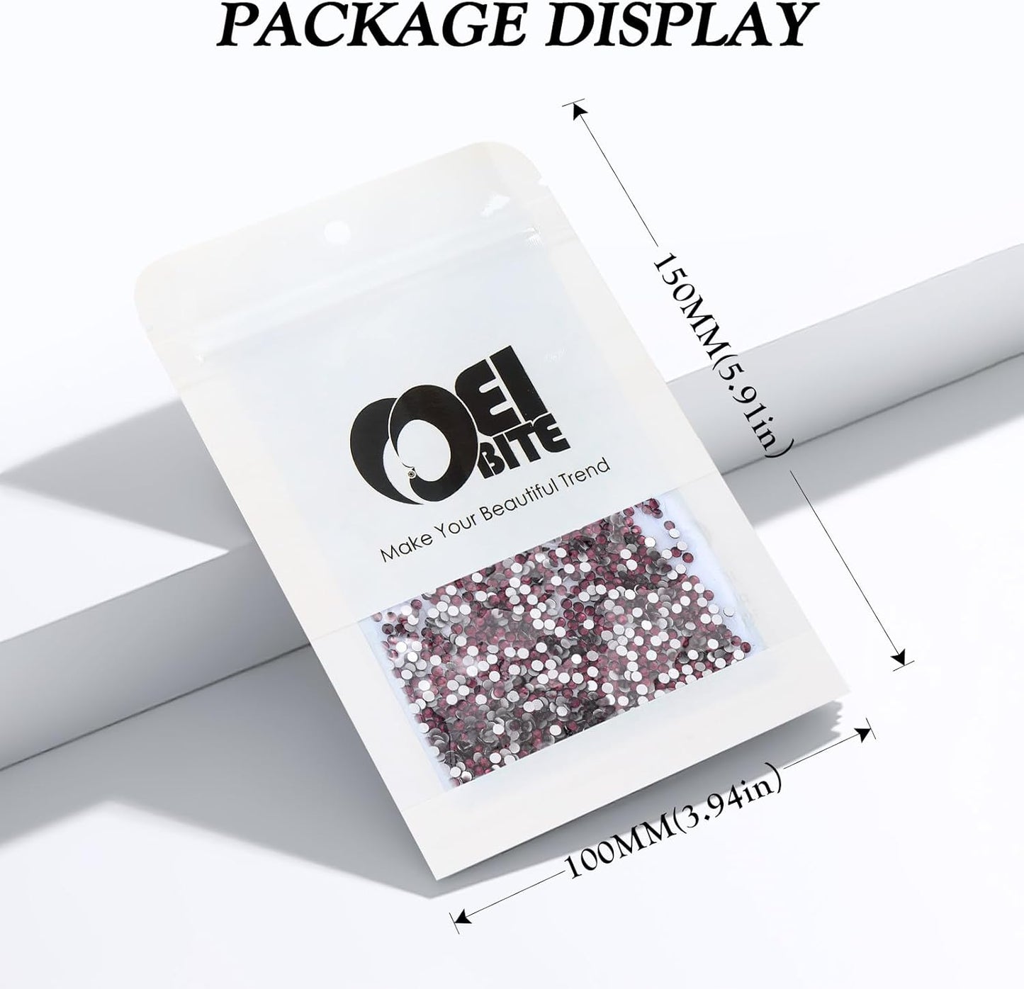 Purple Flatback Rhinestones, Glass Rhinestones for Nail Art and Craft, Glue Fix, Loose Crystal Gemstones(Purple, SS6, 2880pcs, 1.9-2.0mm)