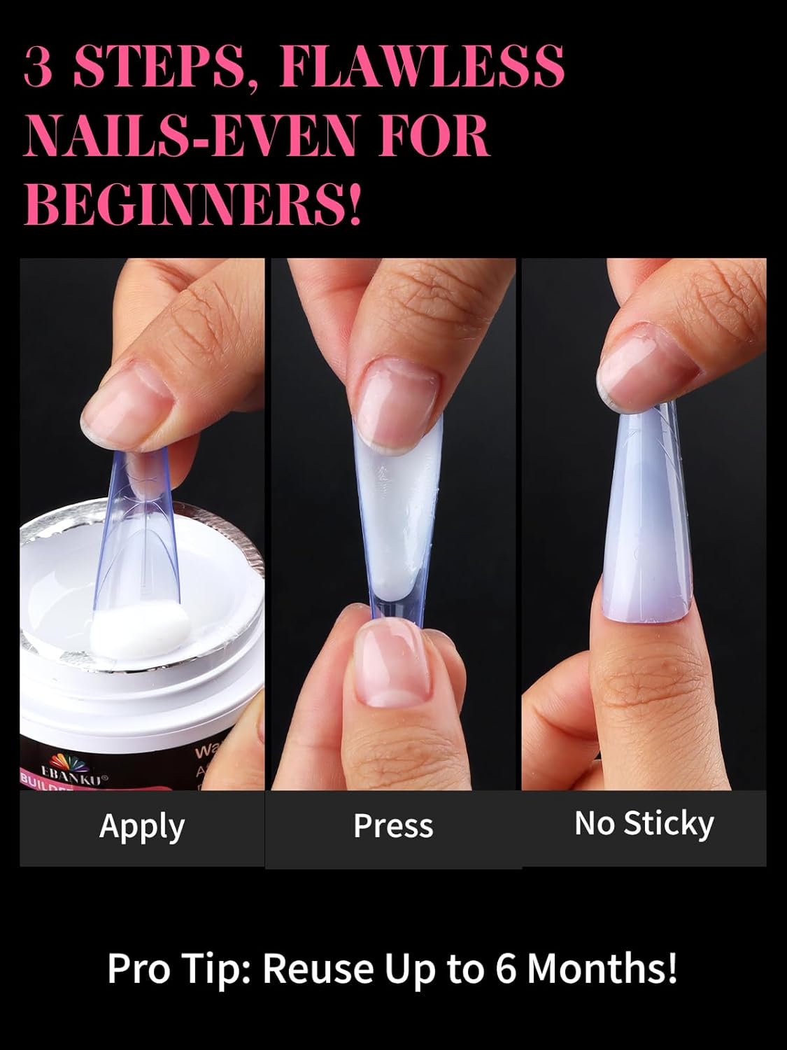 EBANKU 150Pcs Dual Nail Forms, Blue Poly Gel Nail Molds Square Full Cover Coffin Nail Tips Extension Forms for Gel Manicure Nail Art Design Salon&DIY-15 Sizes