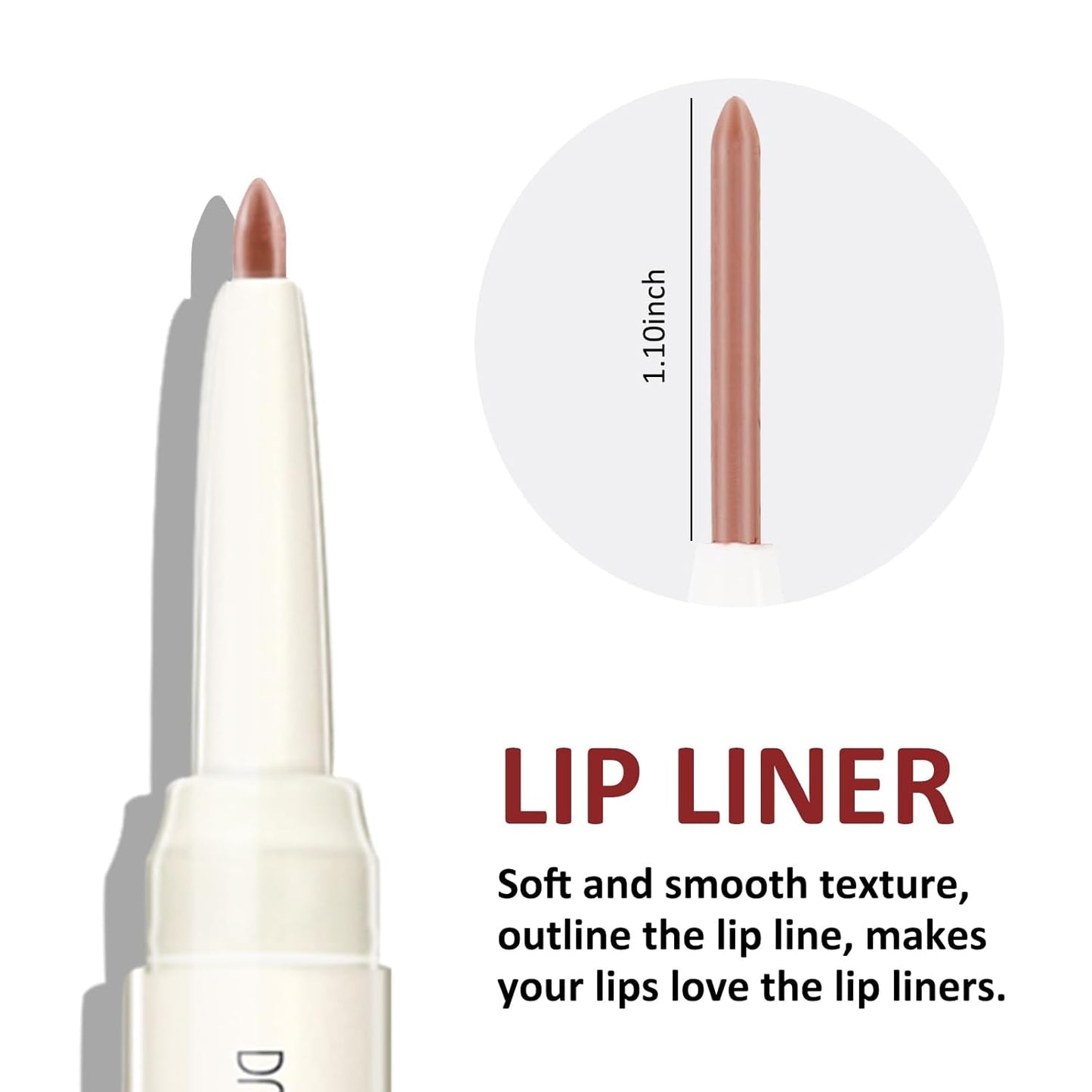 Boobeen Double-ended Lipstick Lip Liner Makeup Velvet Lipgloss Lipstick, Creamy Lip Pencil for Women Matte Long-lasting Matte Satin Finish, Nourishing and Non-fading