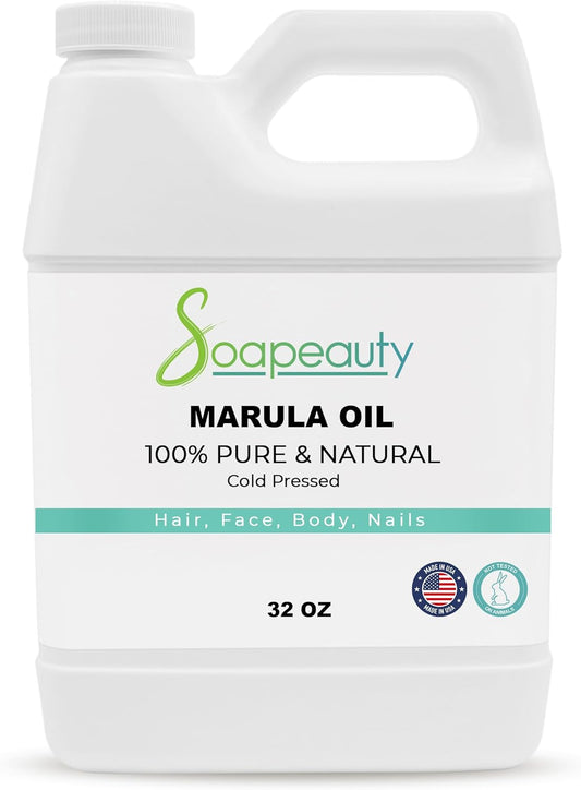 MARULA Oil Cold Pressed Unrefined | 100% Natural Available in Bulk | Carrier for Essential Oils, Face, Skin, Hair Moisturizer, Soap Making | Sizes 2OZ to 7 LBS | (32 OZ)