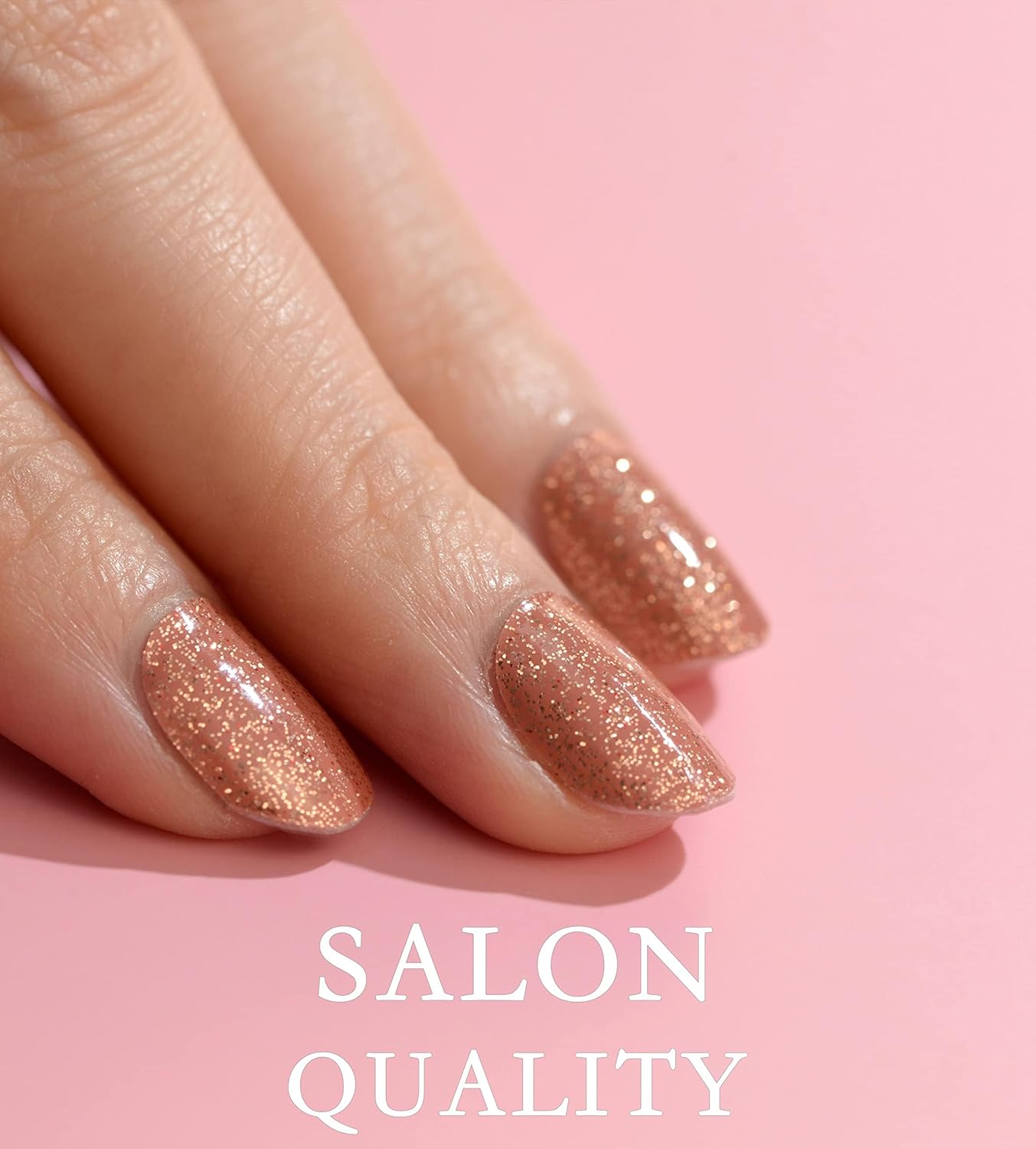 Nail Polish Strips Long Lasting, 20Pcs Wraps, Easy Apply& Remove Salon Quality Gel Nail Stickers (Golden evening Gown)