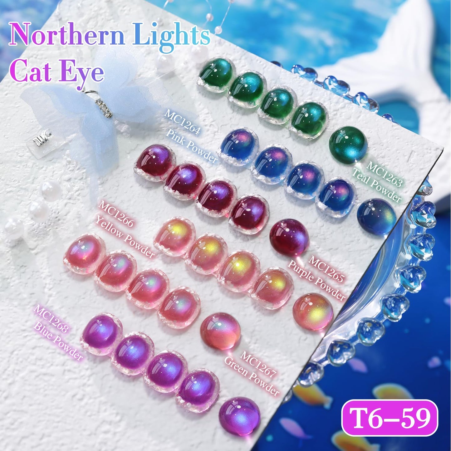 Double Rhythm Jelly Glass Cat Eye Gel Polish with Magnet 15ML Holographic Glitter Shimmer Translucent Sheer Color Magnetic Nail Polish Salon DIY at Home (Burgundy Purple-MC1265)