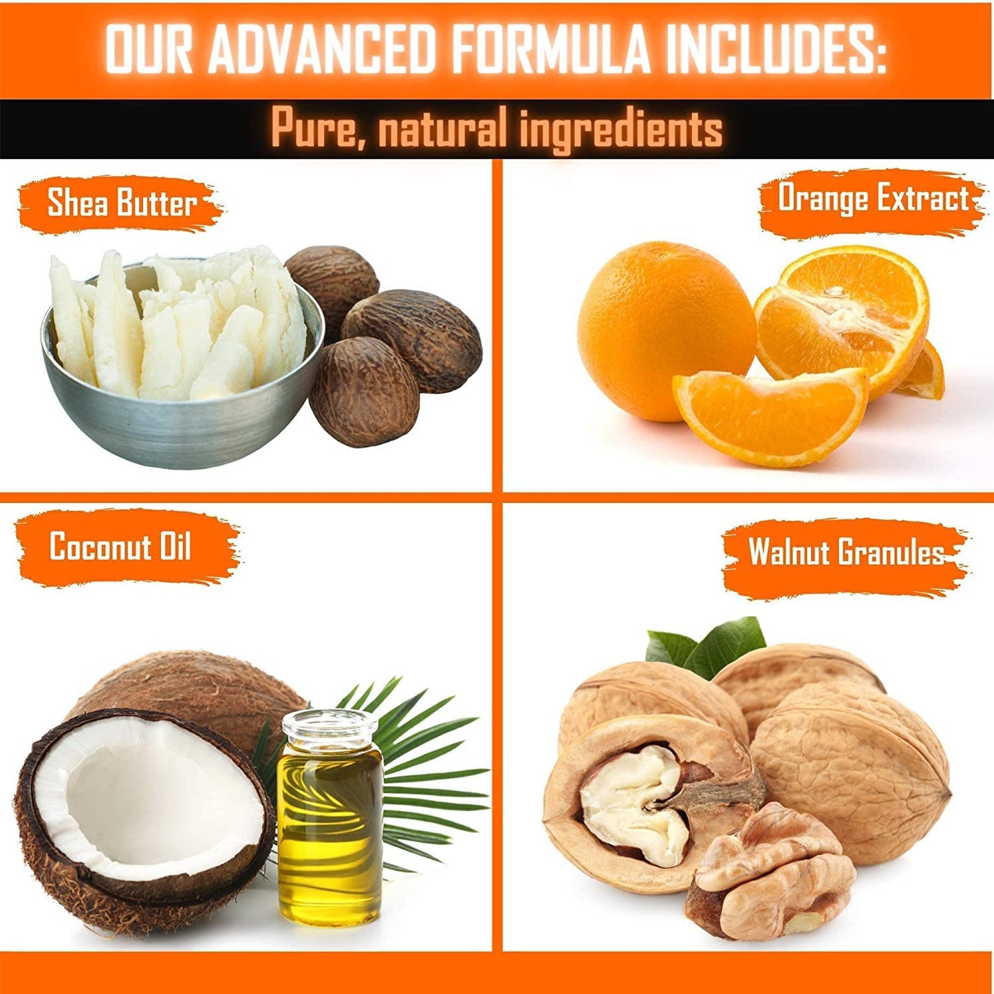 TAME THE WILD Orange Walnut Beard Soap Bar - 5 oz Exfoliating Beard Wash and Face Scrub - Shea Butter and Coconut Oil Cleanser - Hydrating Grooming Soap - Father's Day Gifts