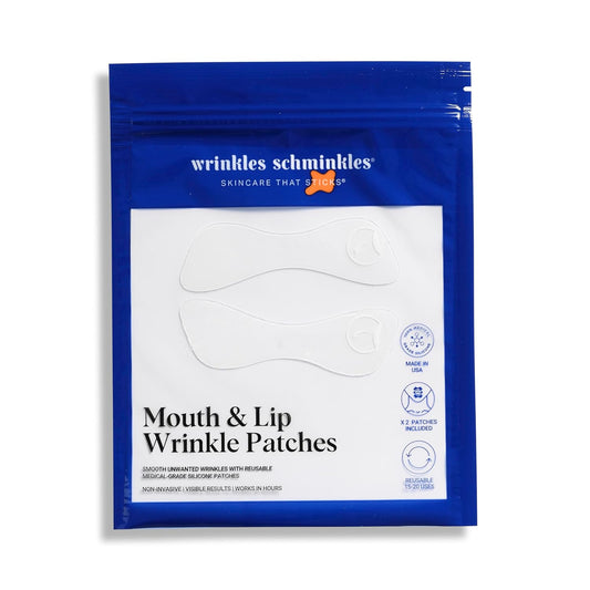 Wrinkles Schminkles Mouth & Lip Wrinkle Patch - Reusable Silicone Smoothing Pads for Noticeable Wrinkle Reduction - Lip Wrinkle Prevention for Youthful, Smooth Skin (2 Pack)