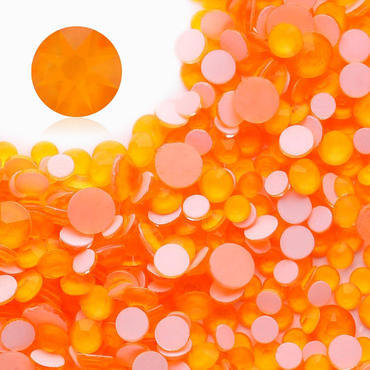 Neon Orange Flatback Rhinestones, Glass Rhinestones for Nail Art and Craft, Glue Fix, Loose Crystal Gemstones(Neon Orange, SS30, 288pcs, 6.4-6.6mm)