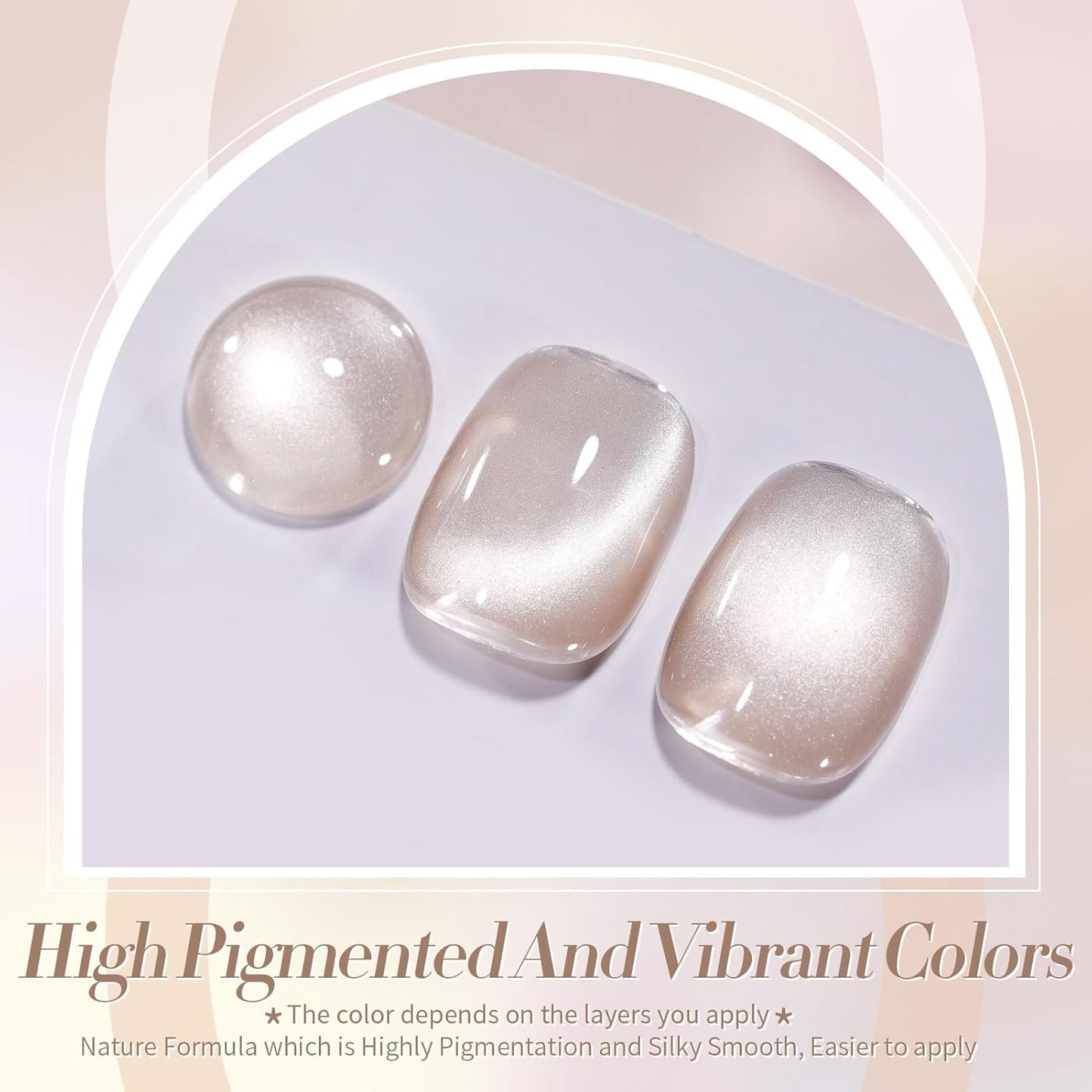 Born Pretty Cat Magnetic Eye Gel Nail Polish, Nude Moonlight Cat Magnetic Gel, Glass Shiny Effect Nude Soak Off Nail Art Salon Manicure Home Gift 15ml