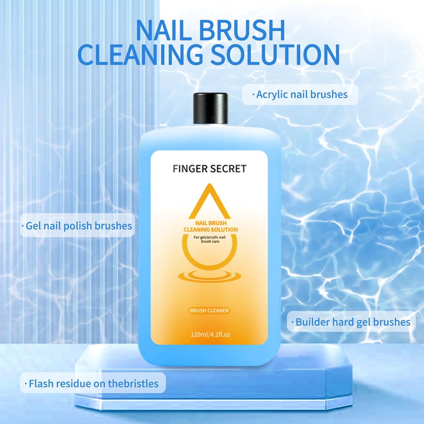 nail brush cleaner for nail brush nail art nail paiting50Pcs Cotton Finger Claws & Makeup Puff Set with 120ml Pen Cleaner Oil – Essential Cleaning Kit for Makeup Brushes, Nail Art, Painting (A12, 1)