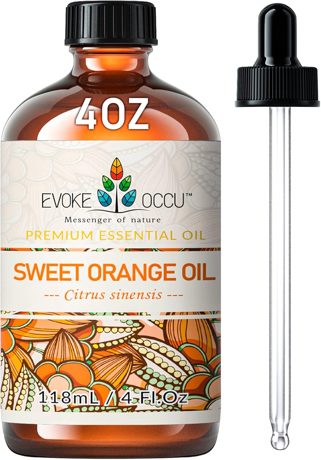 EVOKE OCCU Orange Essential Oil for Clean Diffuser Hair Spray, DIY Candle and Soap - 4 Fl Oz