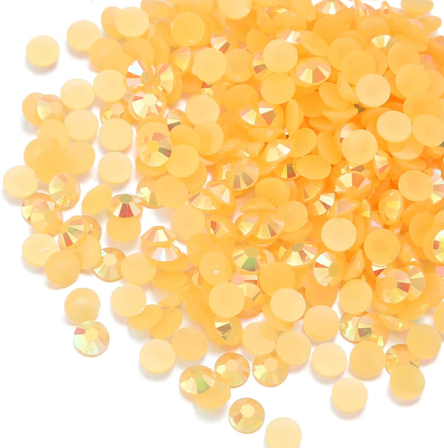 Multi Size 3mm 4mm 5mm Rhinestones Set for Nails Crafts Peach Non Hotfix Rhinestones Nail Gems Rhinestone Jelly AB&Round Flat Back Resin Rhinestone for Makeup Clothes Shoes Eyes Bottles Crafts