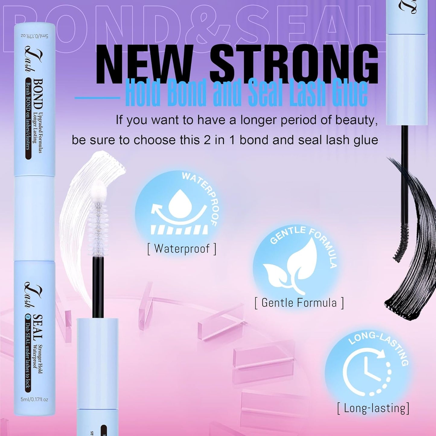 TNFVLONEINS Lash Clusters Kit Natural Eyelash Extension Kit Wispy Lash Extension Kit Soft Cluster Eyelash Extensions Individual Lashes Kit DIY Eyelash Clusters Kit with Bond and Seal and Tweezers