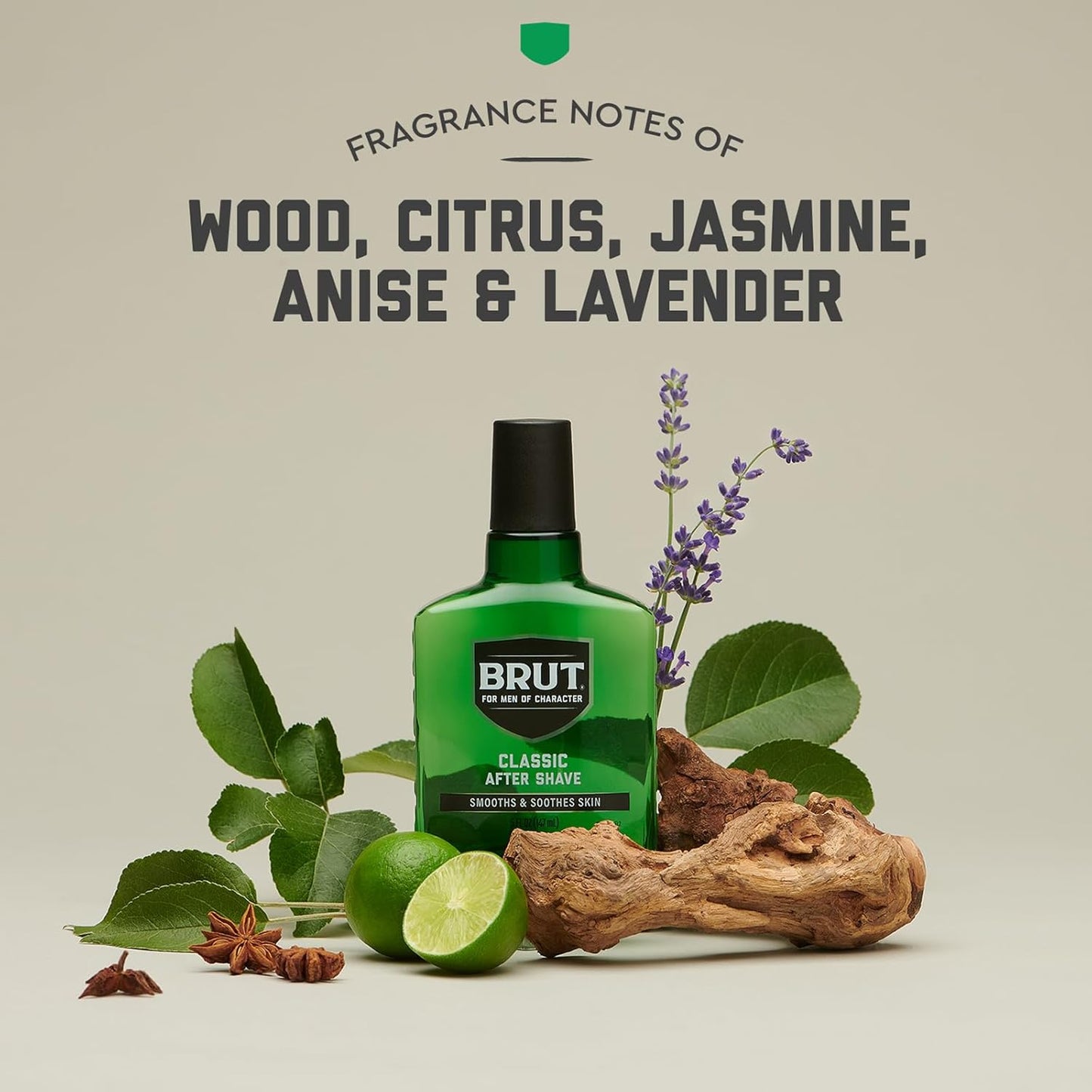 Brut Classic After Shave for Men - Absorbs Quickly to Clean and Tone Skin for a Refreshing Feel - Mens Aftershave with Iconic Masculine Scent - 5 oz