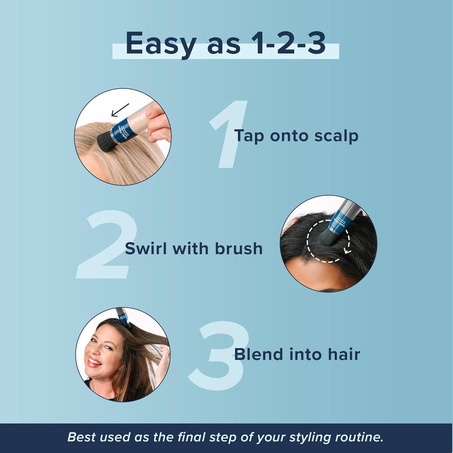 TRUHAIR Color Fibers Root Coverage & Density Booster | Quick-Apply Root Touch Up Hair Color | Natural Color Matching, Gray Hair Cover up to Color Gray Roots - 11 Hair Colors Available (Dark Brown)