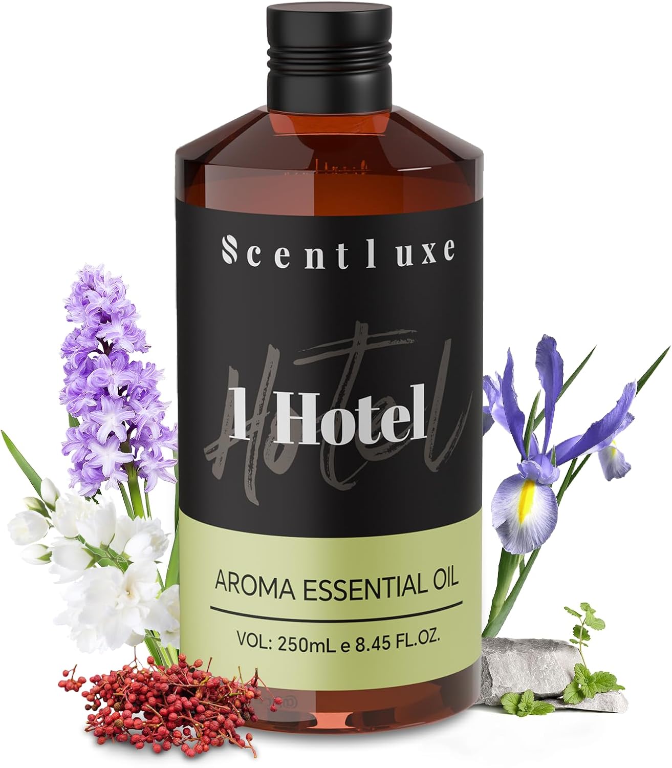 Hotel Diffuser Oil & Aroma Essential Oil Blend Luxury 1 Hotel Inspired Aromatherapy with Jasmine, Pink Pepper, Pineapple, Cedar & Amber for Ultrasonic Diffusers & Nebulizers - 8.45 fl oz, 250 mL
