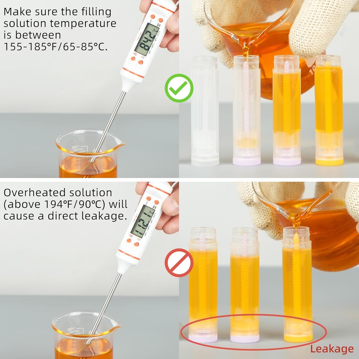 LotFancy Lip Balm Tubes Empty, 60PCS 5.5ml (3/16 Oz), Clear Lip Balm Container Tubes with Yellow Caps, BPA Free & Leak Free, Refillable