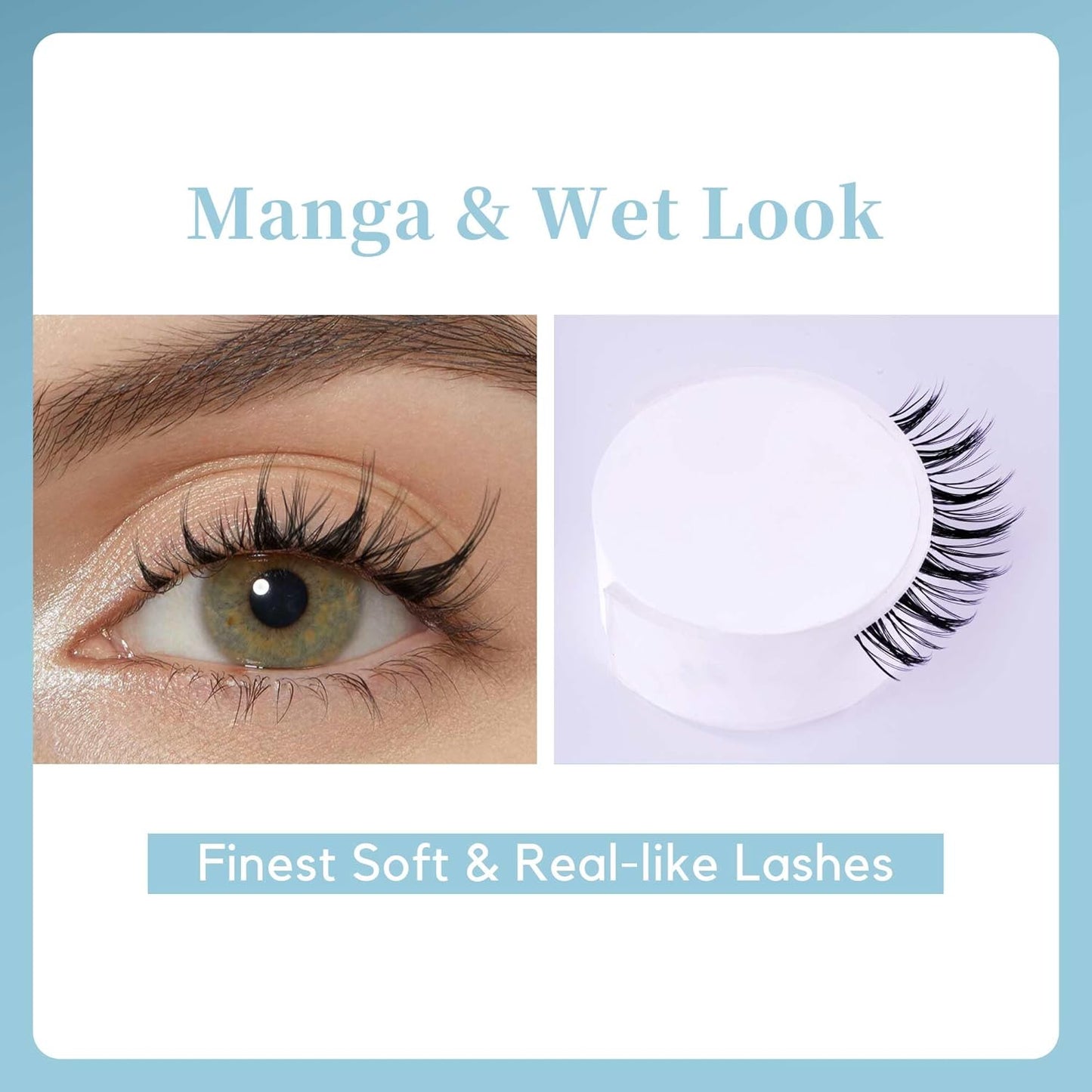 GAQQI Lash Clusters Manga Eyelash Clusters 10-14mm Wet Look Spiky Cluster Lashes 120PCS, Cluster Eyelash Extensions C Curl, Invisible Band Ultra-thin & Soft Clear Band False Lashes (HEROINE)