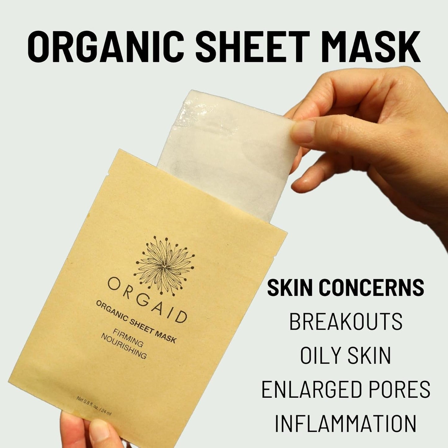 ORGAID Organic Sheet Mask | Made in USA (pack of 4) (Firming & Nourishing)