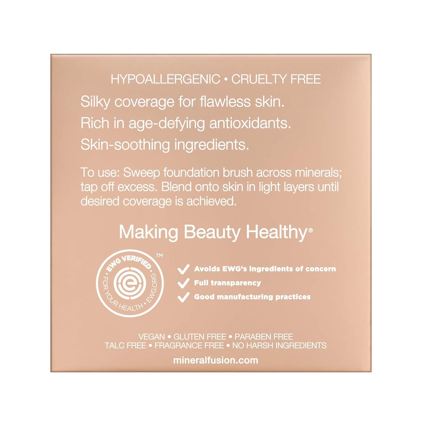 Mineral Fusion Pressed Powder Foundation, Warm 6, 0.32 Ounce (Pack of 2)