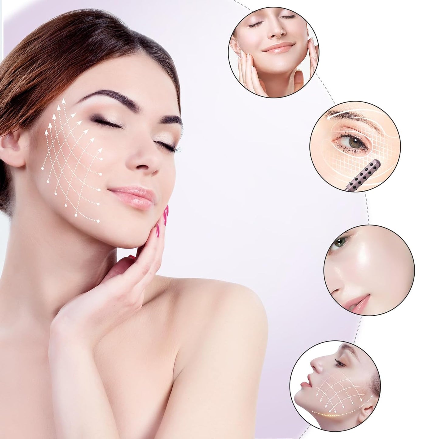 Germanium Beauty Stone Roller for Uplifting Face Massager Roller (Rose Gold)