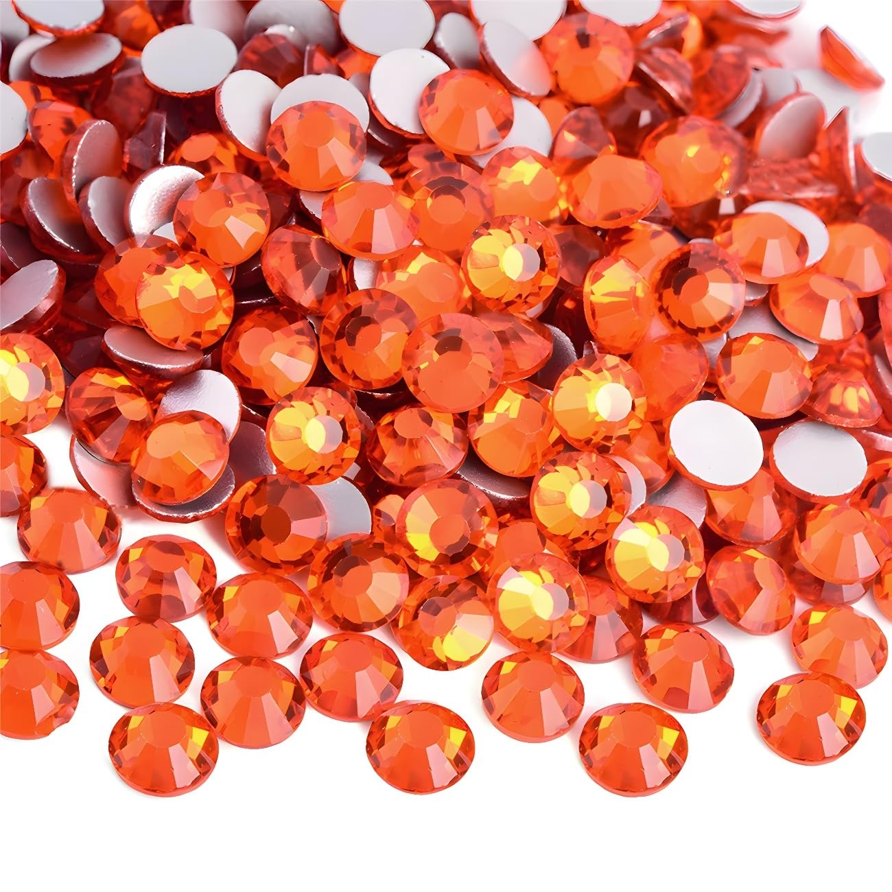 Flatback Rhinestones Round Gems for Nails Art and Crafts 4000Pcs SS6 2mm Glitter Crystals Stone DIY Bags Clothes Shoes (Orange)