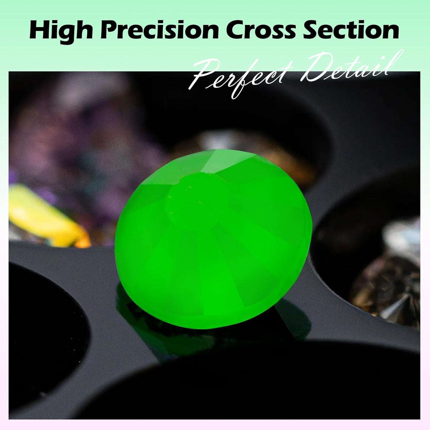 Neon Green Flatback Rhinestones, Glass Rhinestones for Nail Art and Craft, Glue Fix, Loose Crystal Gemstones(Neon Green, SS6, 1440pcs, 1.9-2.0mm)