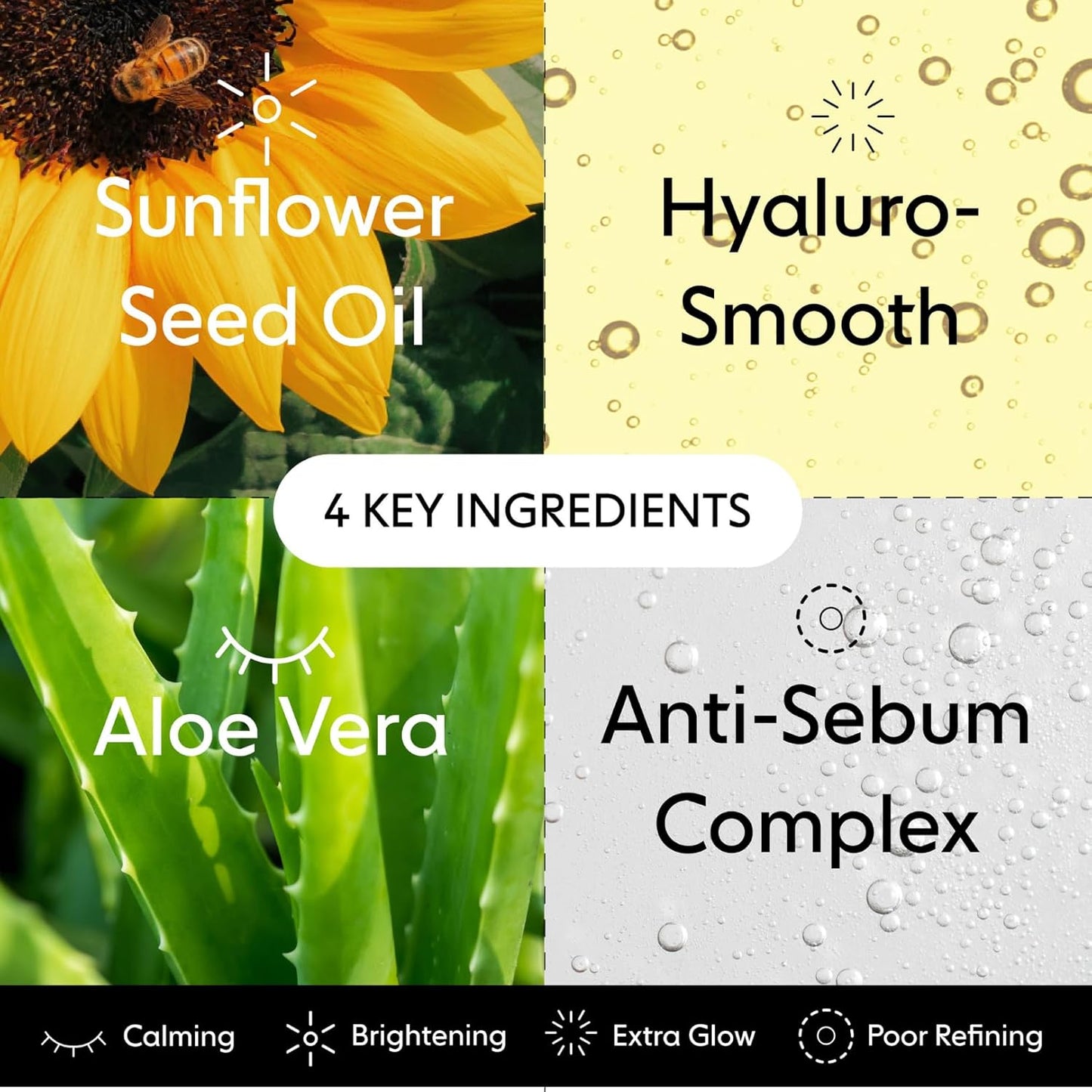 LOOPS DOUBLE TAKE - Glow Hydrogel Korean Face Mask - Calms & Soothes Skin’s Surface - Helps Refine Pores & Brighten Face, Glowing and Luminous - For All Skin Types - 5 pc