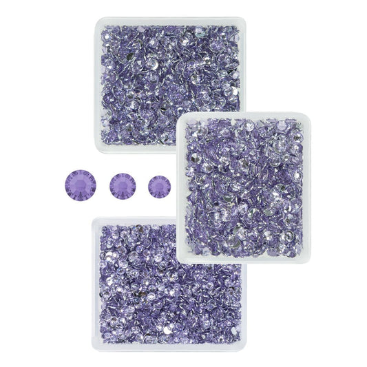 Light Purple Crystal Resin Rhinestones for Crafting Flatback Stones 3mm 4mm 5mm No-Hotfix Diamonds Crystals Gems Charms for Nails Face Eyes Makeup Body Tumblers Bottles DIY Crafts Clothes Shoes