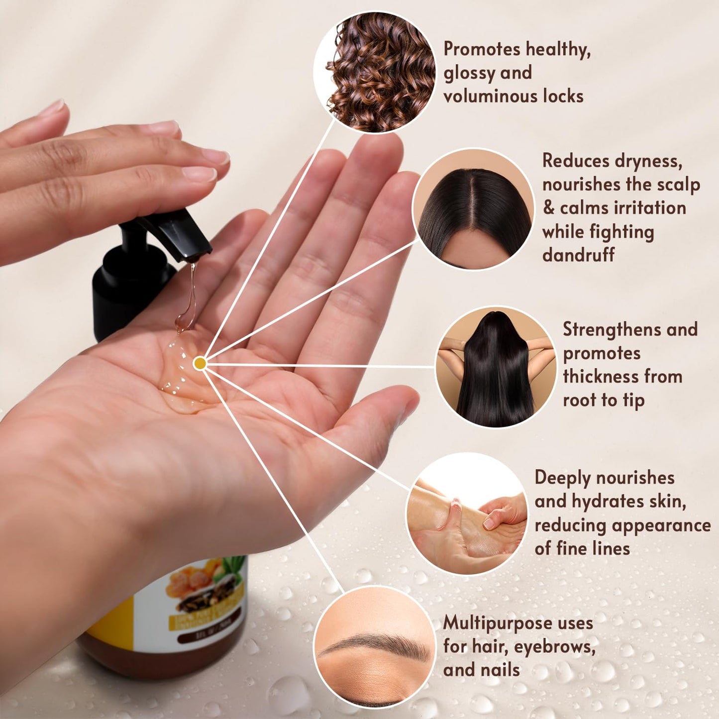 Organic Castor & Frankincense Oil Blend - 100% Pure and Natural, Cold Pressed, Unrefined Glass Bottle Castor and Frankincense Oil For Face & Hair Growth - 8oz