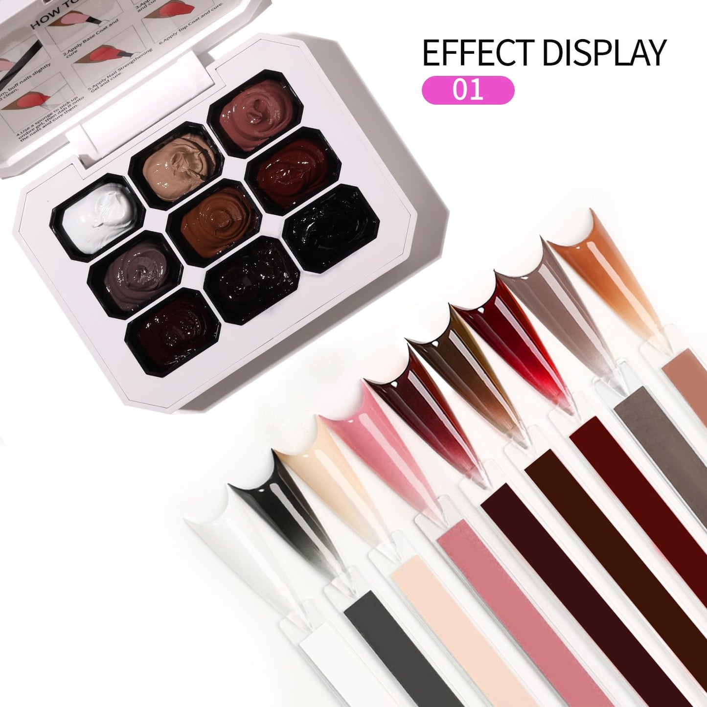 Ombre Gel Polish Nail Sponges for Ombre 9 Series Colorful Blush Effect Gradient painting gel ombre & pat paint for nails Multistyle French Manicure Nail Art DIY Home (A1, 1)