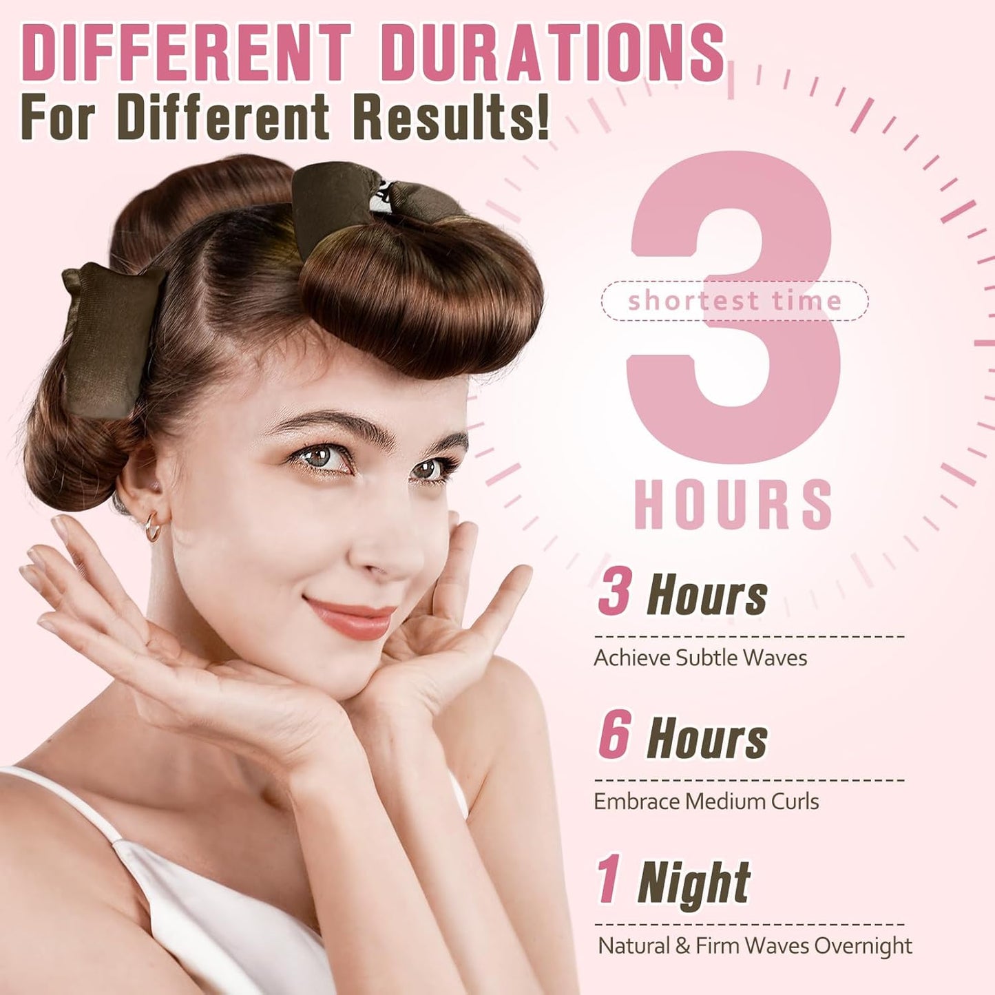 Heatless Curls Overnight, 4 Pcs No Heat Curling Blowout Rod, Satin Blowout Look Heatless Hair Rollers, Soft Flexi Rods for Big Curls to Sleep In