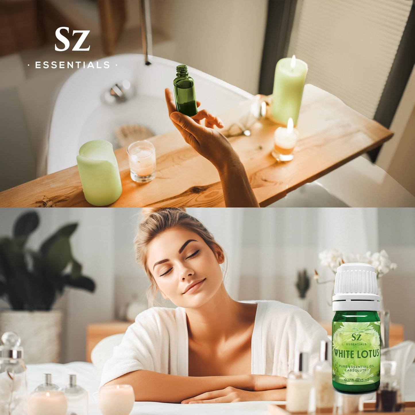 White Lotus 100% Pure, Essential Natural Oil - Extracted from Nymphaea Lotus - Rich & Sweet Scent, with Exotic Floral Overtones - Therapeutic Grade & Vegan - 0.17 fl oz (5ml)