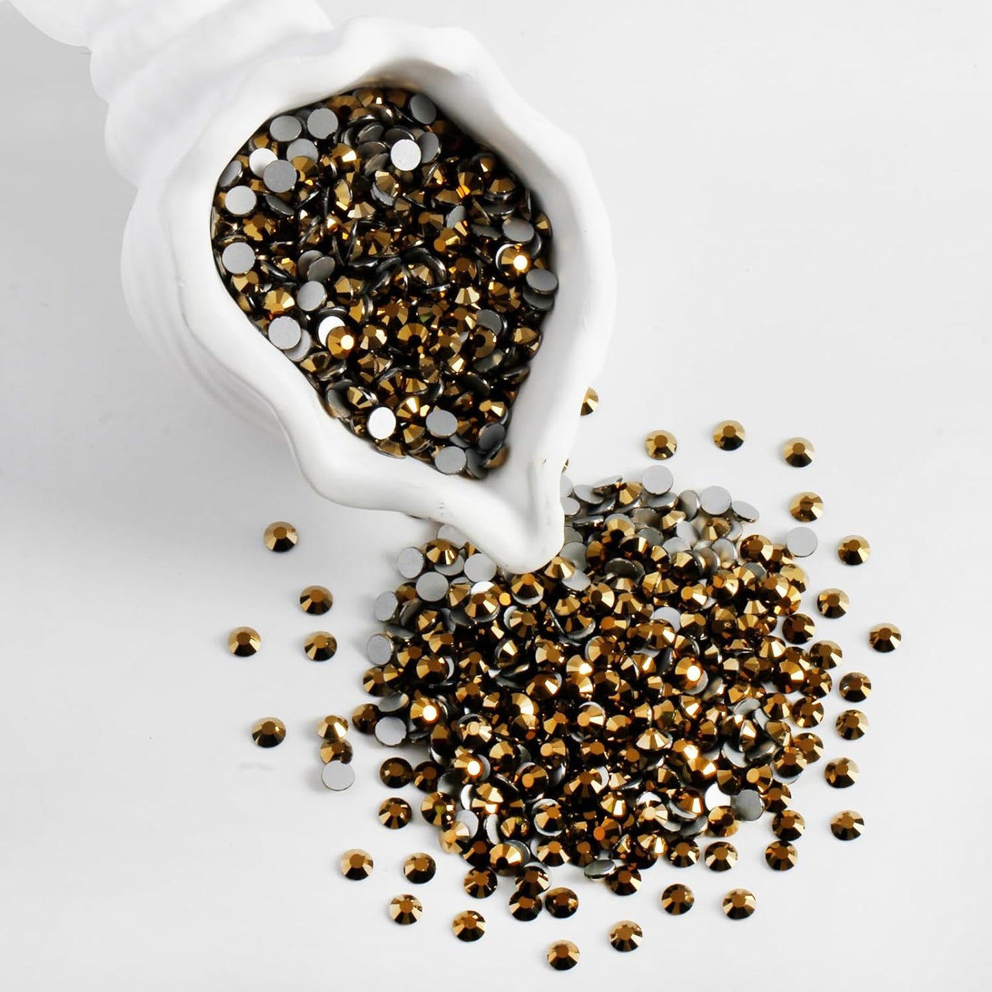 2000 PCS SS16 Flatback Rhinestones,12-Facet Diamond-Cut Glass Gems for Nail Art,Clothing,DIY Crafts,Glue-On Decoration Stones with Silver Backing,Aurum