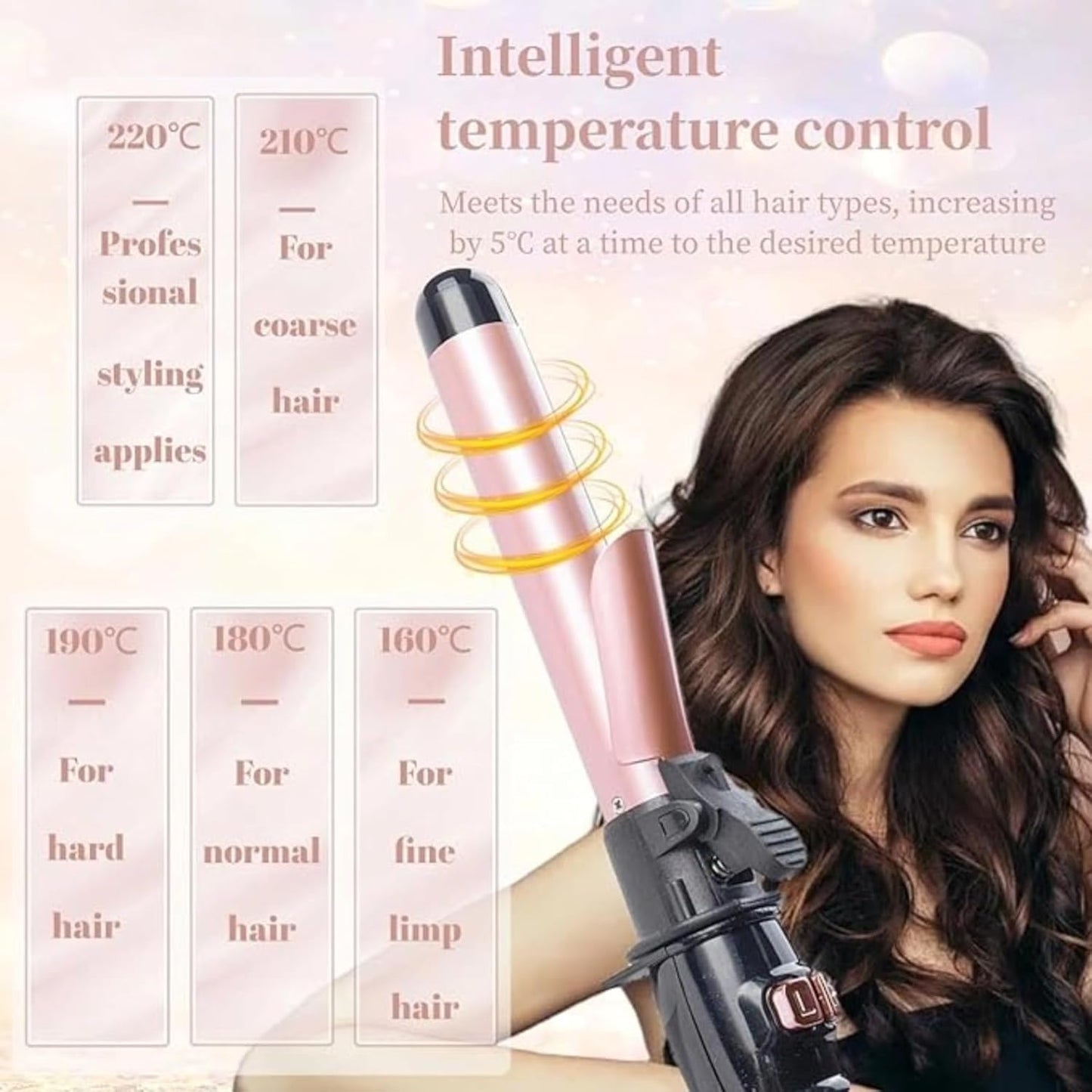 Automatic Curling Wand 28mm/1.1 inch Rotating Curling Iron with LED Display Fast Heating Wand for Short Long Hair Professional Hair Waver Styling Irons