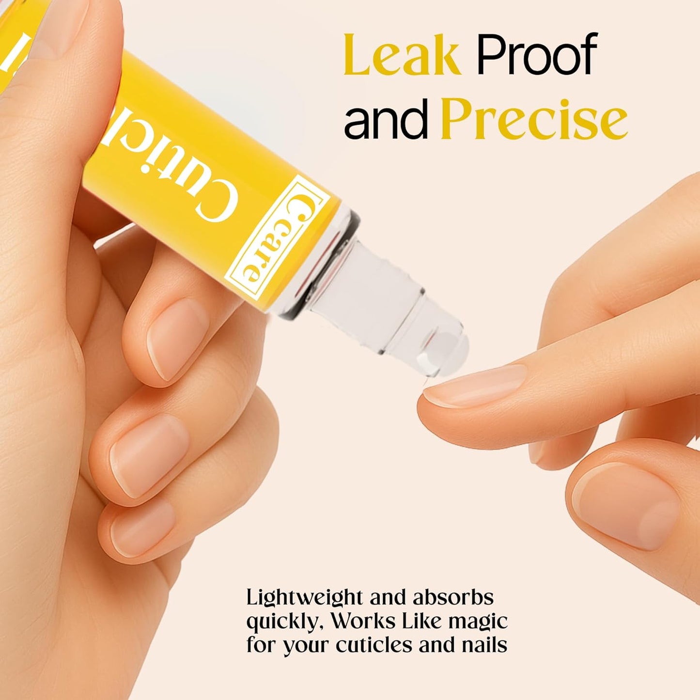 C CARE Milk and Honey Roll-On Cuticle Oil | Natural Revitalizing Hydrating Nail Oil For Repaired Cuticles Overnight | Remedy For Damaged Skin And Thin Nails | Paraben Cruelty Free Formula | 10ml