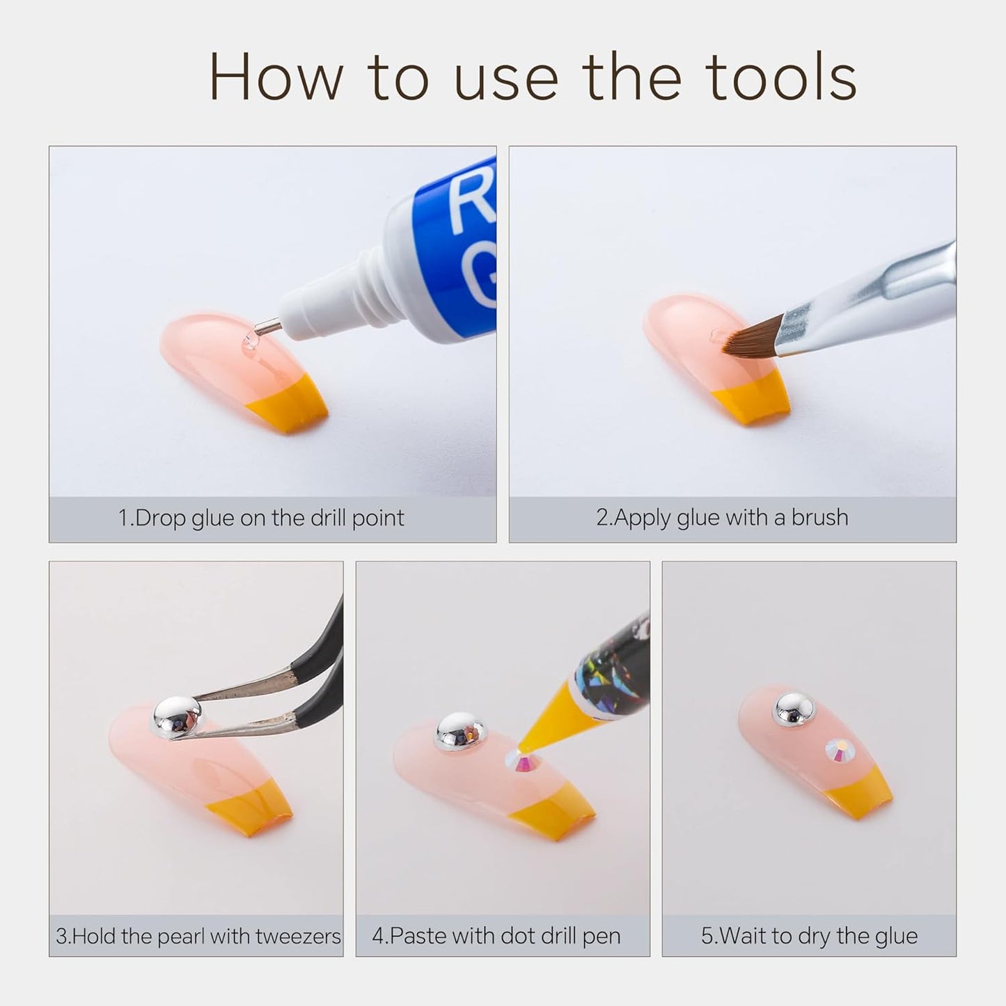 60g Black White Pearls Rhinestones for Crafts Mixed Size 3mm-10mm AB Color Round Half Pearls Flatback Pearl Beads and Resin Rhinestones Set for Face Art with Glue