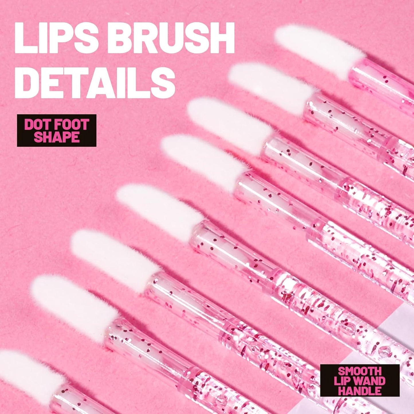 Teenitor 200pcs Mascara Wands and Lip Applicators Disposable, 100pcs Disposable Mascara Wands, 100pcs Lip Applicators Pink