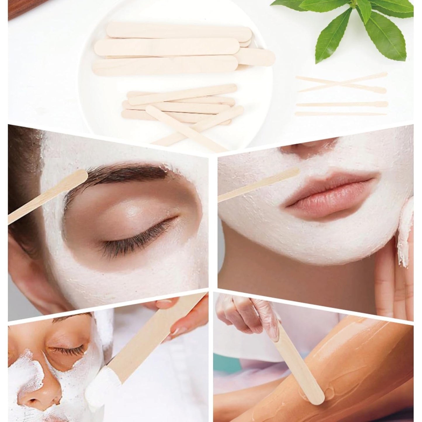 4 Style 1000 Pcs Waxing Sticks Assorted Wax Applicator Sticks for Body Legs Face with Small Medium Large Sizes Wood Popsicle Sticks for Waxing Or Wood Craft Sticks